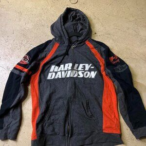 Harley Davidson zip-up hoodie #bikerstyle | Size: Large